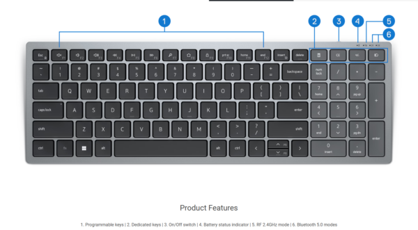 Dell Compact Multi-Device Wireless Keyboard – Image 3